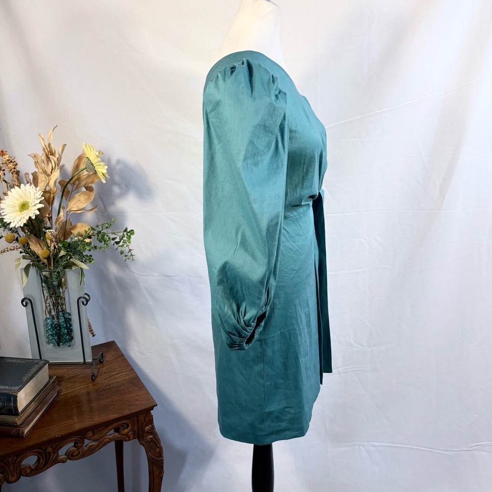 Ted Baker Lauica One Shoulder Linen Blend Mini Dress Turquoise Sz 0 US 2 🧡 - Picture 5 of 12
